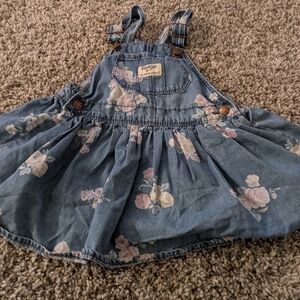OshKosh B'gosh Blue Floral Kids Denim Skirtall Size 24 Months